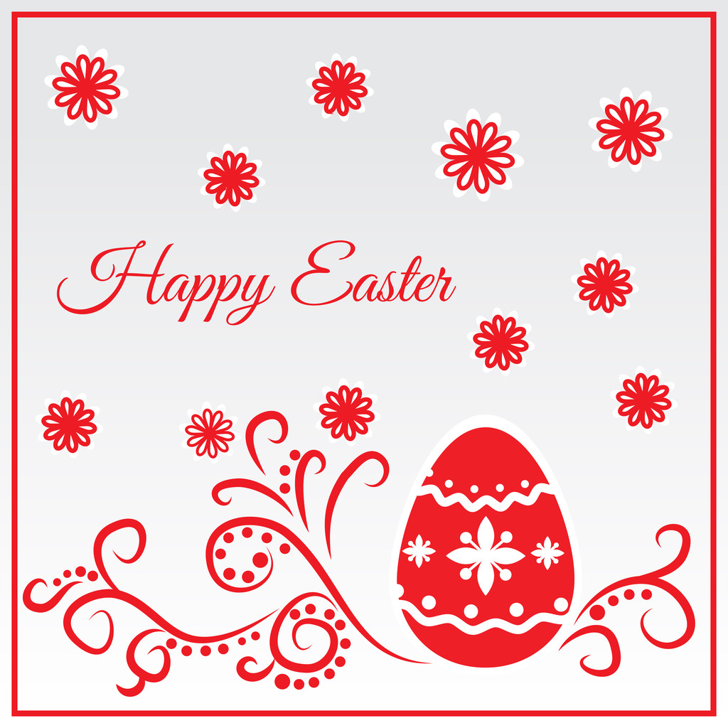 Feliz tarjeta de felicitación de Pascua. Vector
 - Vector, Imagen
