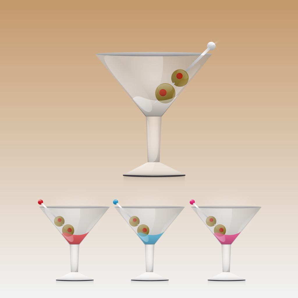 Bebida Martini em vidro
 - Vetor, Imagem