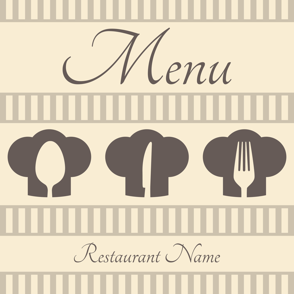 Restaurant sign menu with spoon, fork and knife - Vector, Image