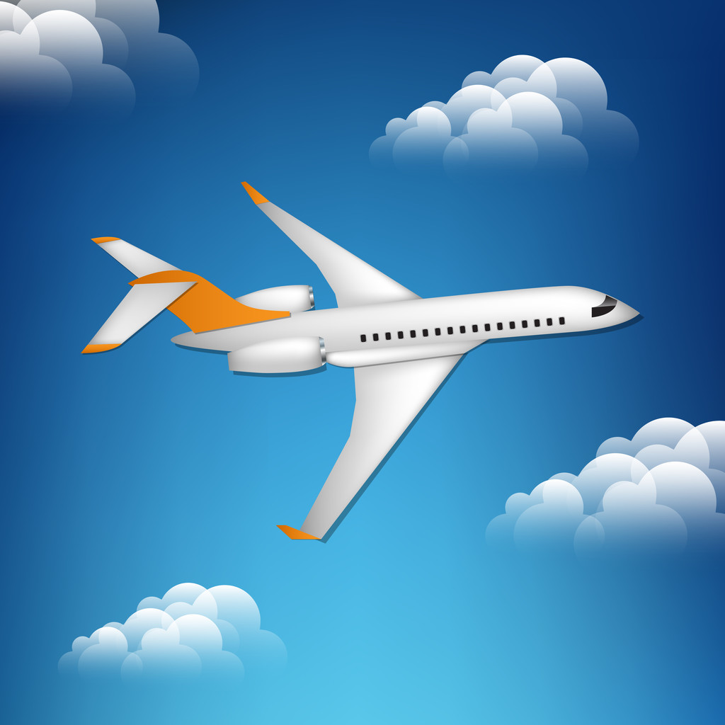 Illustration Of Airplane In The Sky. Free Stock Vector Graphic Image