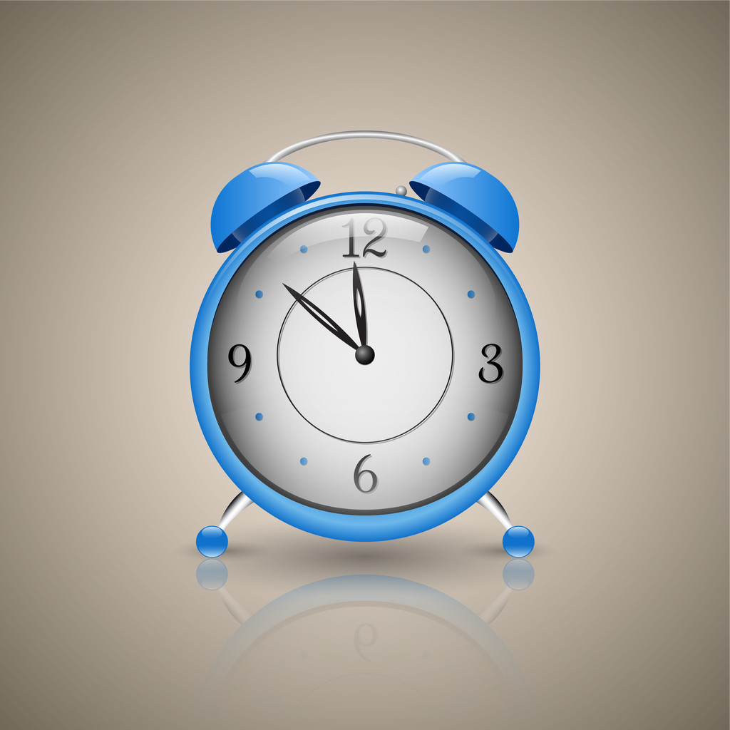 Alarm Clock. Classic alarm clock. Blue - Vector, Image