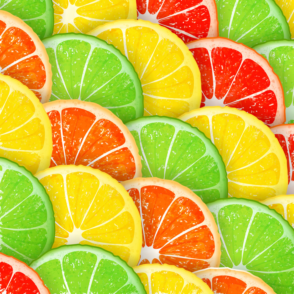 Citrus szegmensek varratmentes háttérben - Vektor, kép