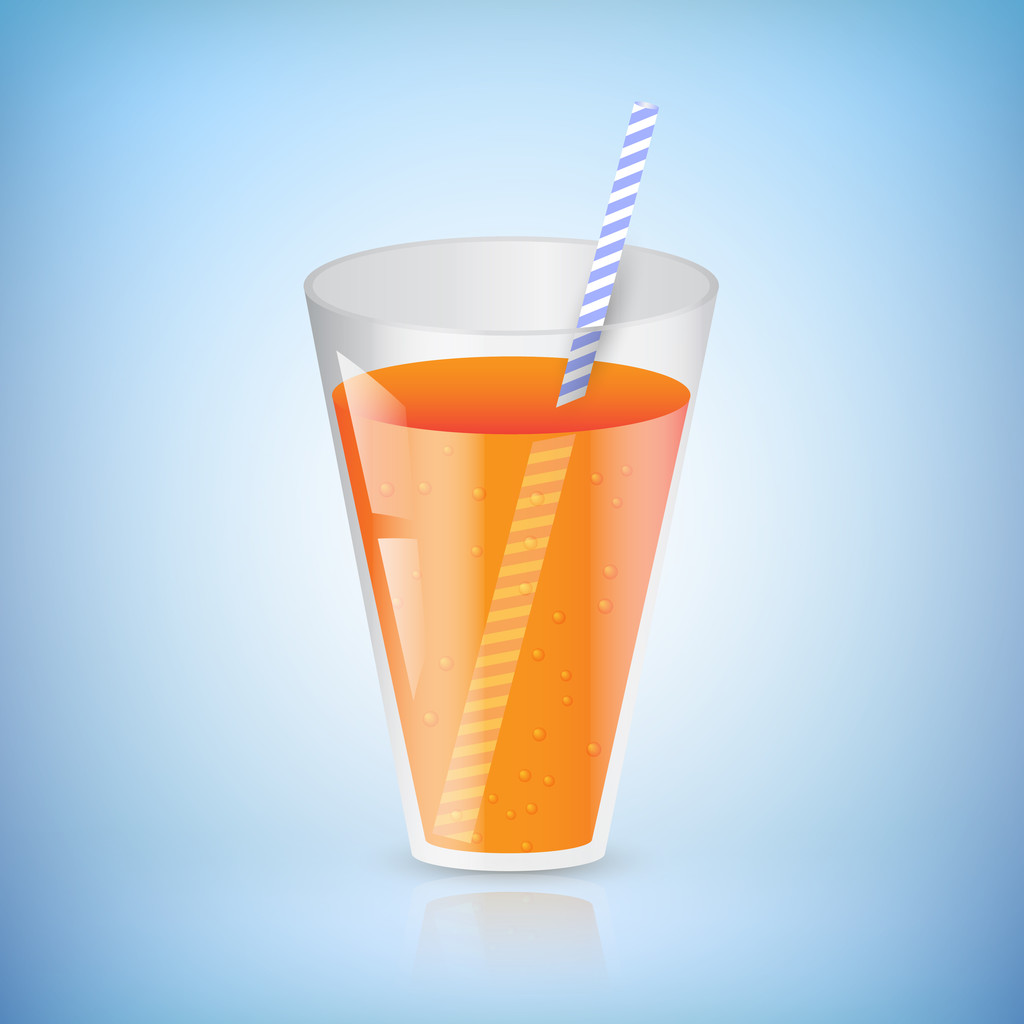 Ποτήρι χυμό με ένα άχυρο διάνυσμα - Διάνυσμα, εικόνα