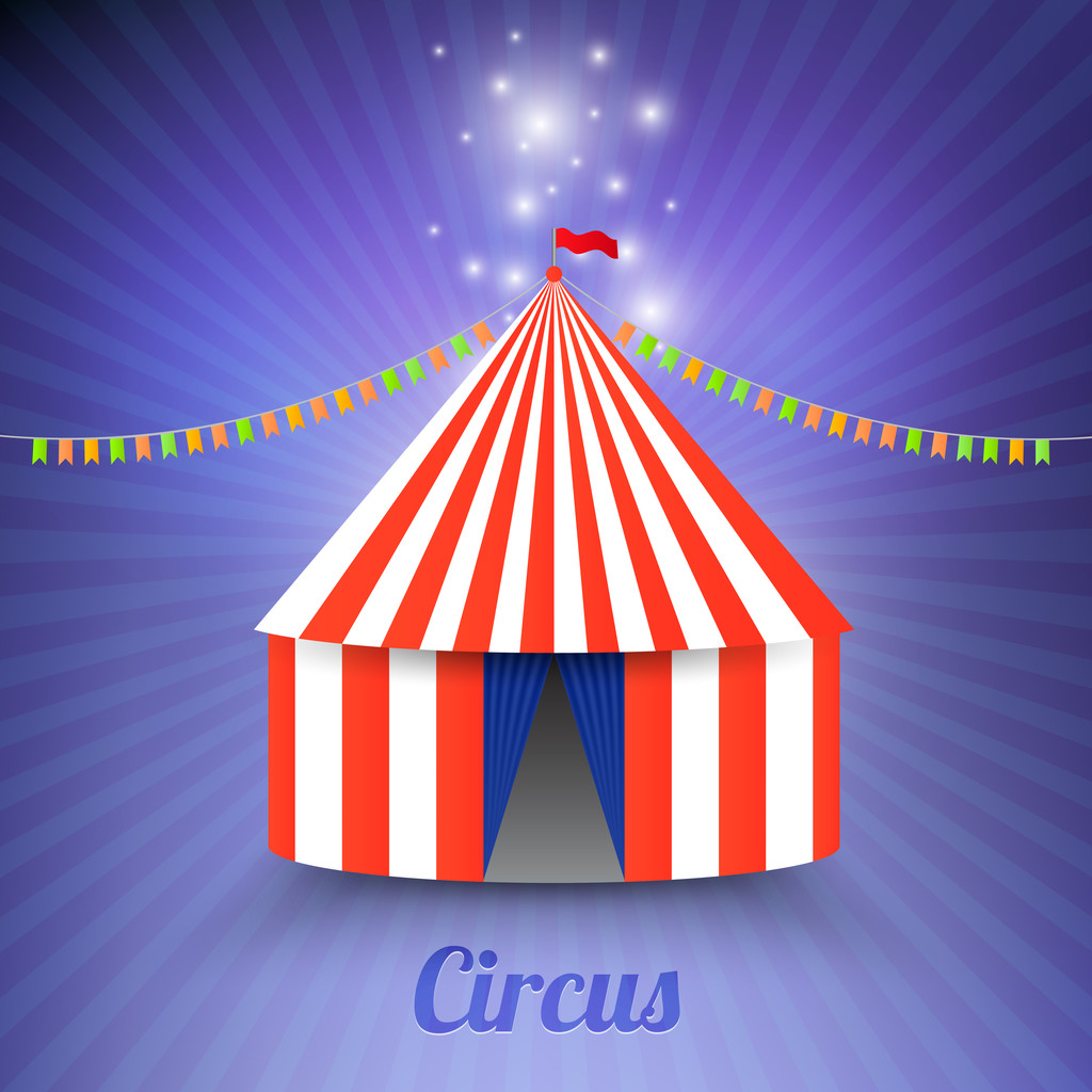 Carpa de carpa de circo aislada
 - Vector, imagen