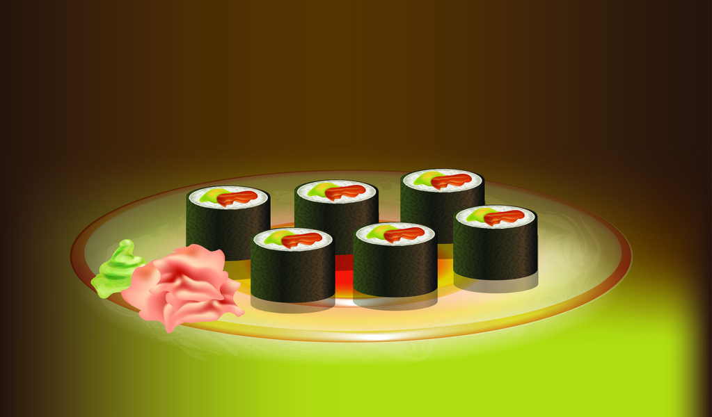 Векторное искусство суши, векторный дизайн
 - Вектор,изображение