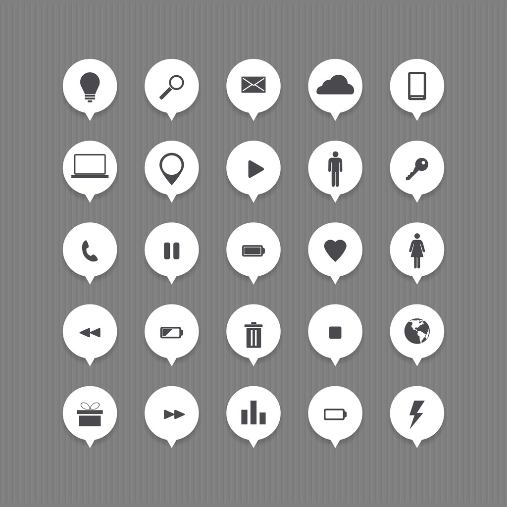 computer and internet web icons buttons set - Vector, Image