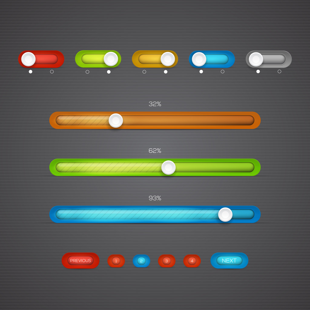 Conjunto de barras de carga de color moderno
 - Vector, Imagen