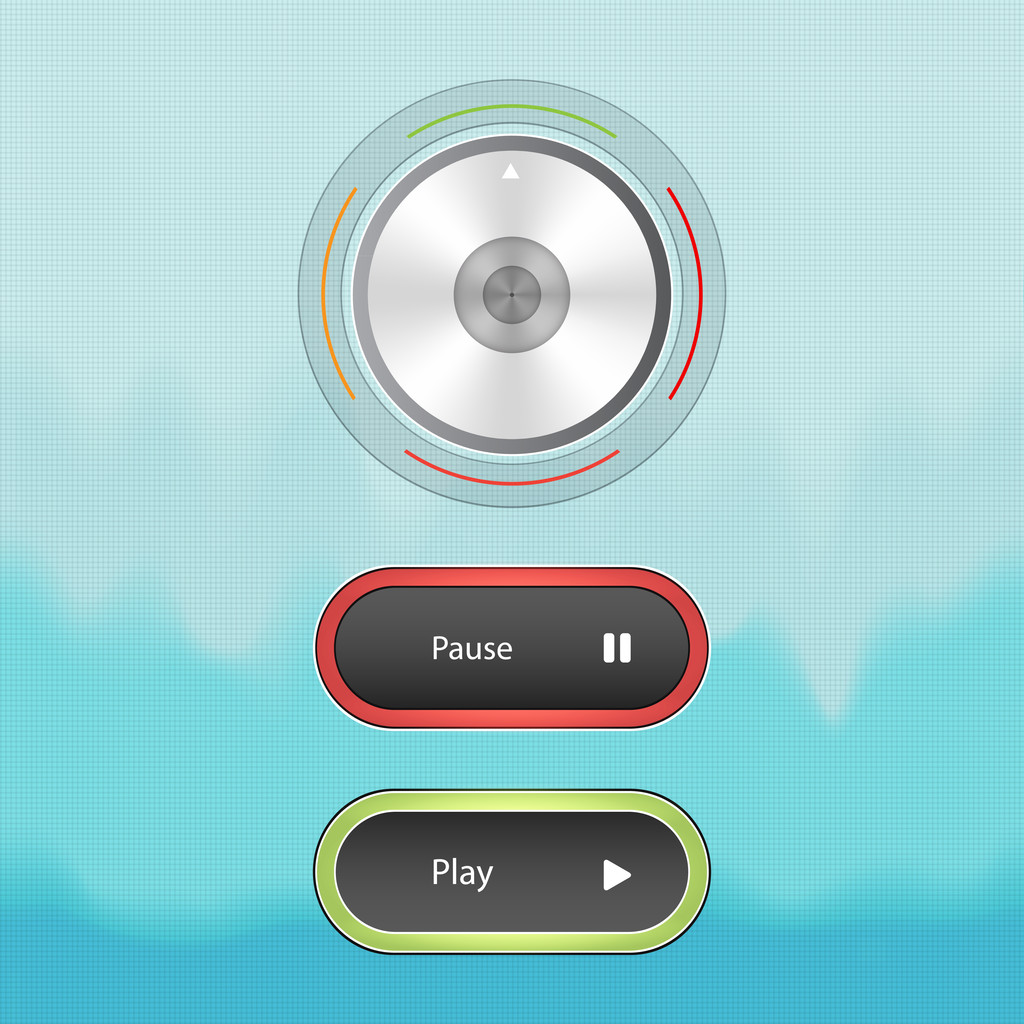 Sound Control Knob and Buttons. Vector illustration. - Vector, Image