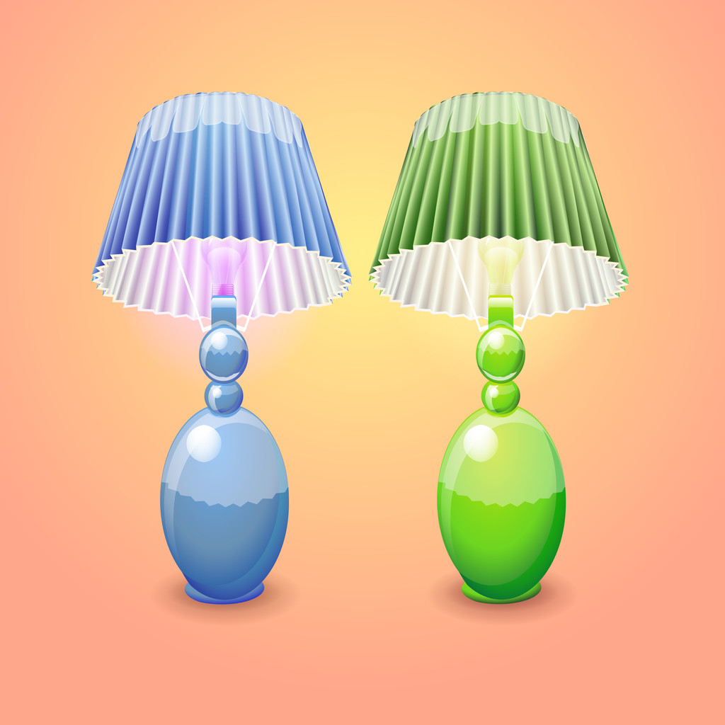 ilustración de lámparas de mesa aisladas
 - Vector, Imagen