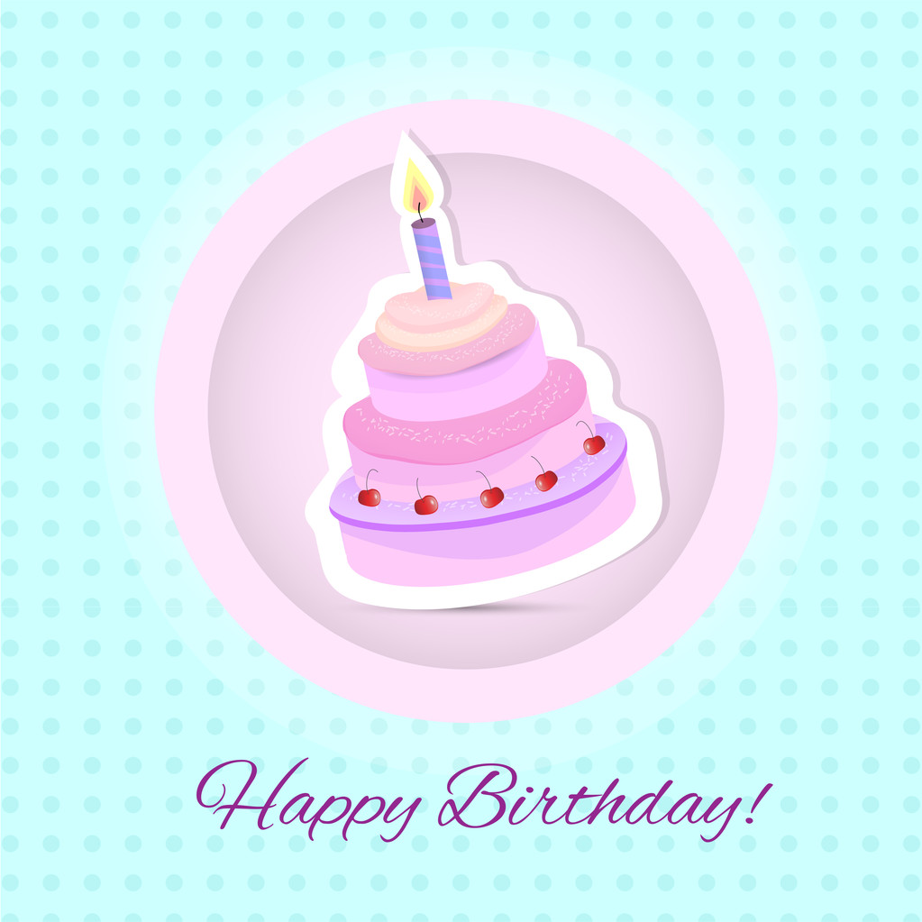 ベクター幸せな誕生日カード 誕生日ケーキ ベクトル イラスト ロイヤリティフリーのベクターグラフィック画像