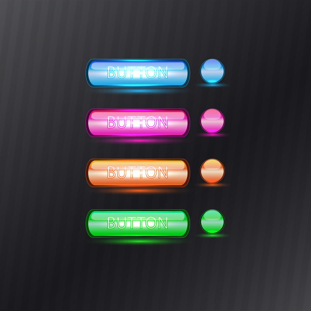 Цветные кнопки, векторный дизайн
 - Вектор,изображение