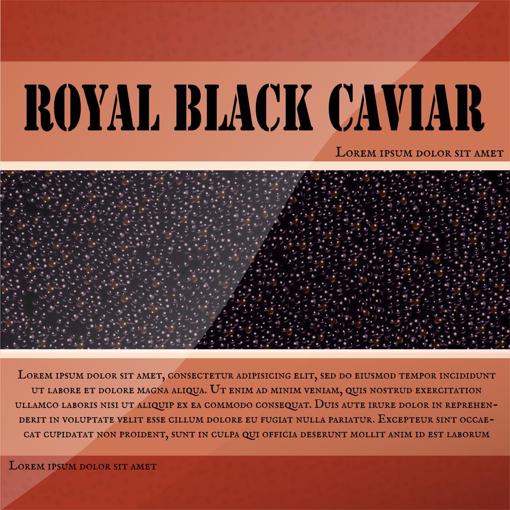 Royal black caviar, vector design - Vector, Image