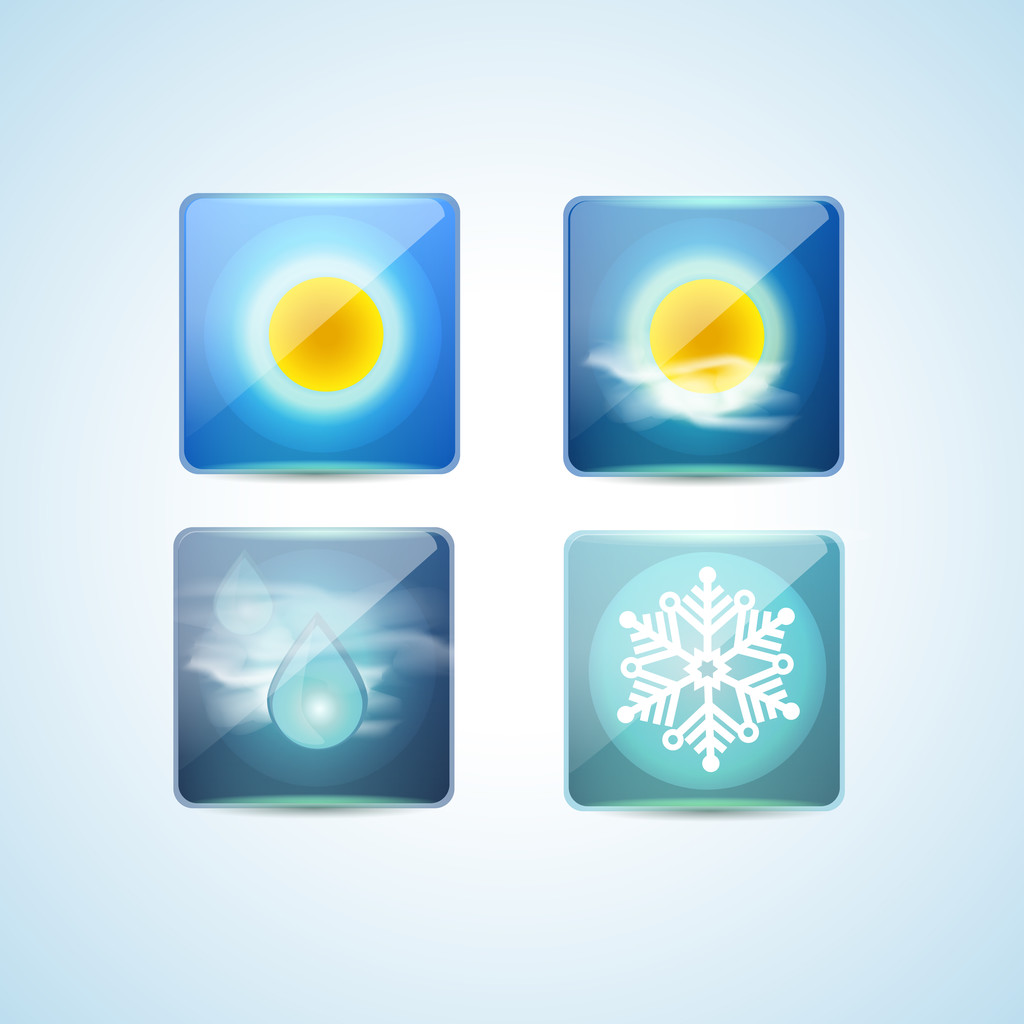 icônes météo sur fond bleu. illustration vectorielle - Vecteur, image