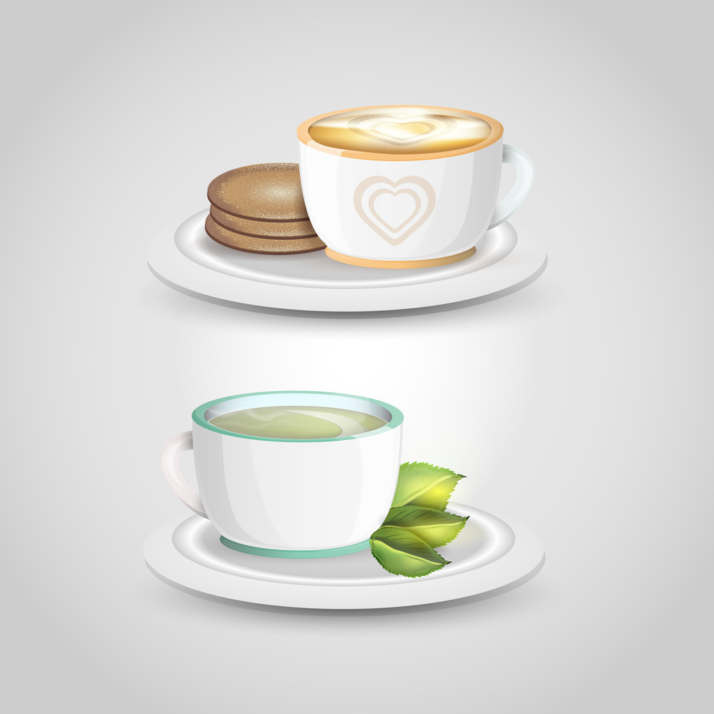 Deux tasses vectorielles de thé
 - Vecteur, image