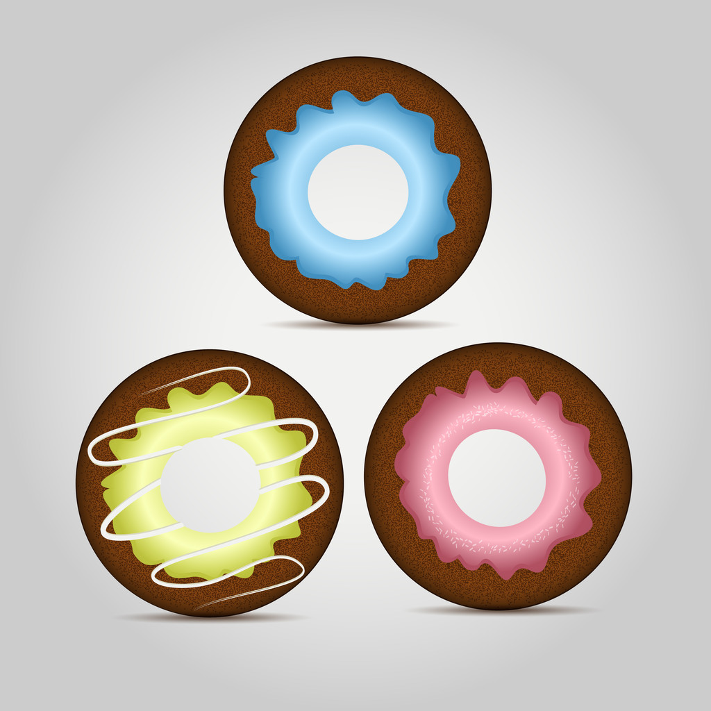 Bunte Donuts. Vektordesign - Vektor, Bild