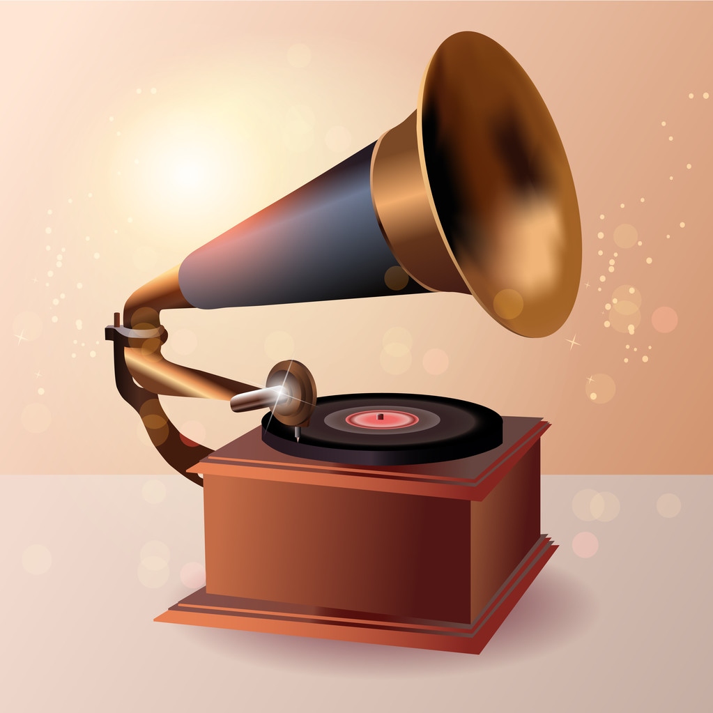 Grammophon-Lautsprecher, Vektordesign - Vektor, Bild