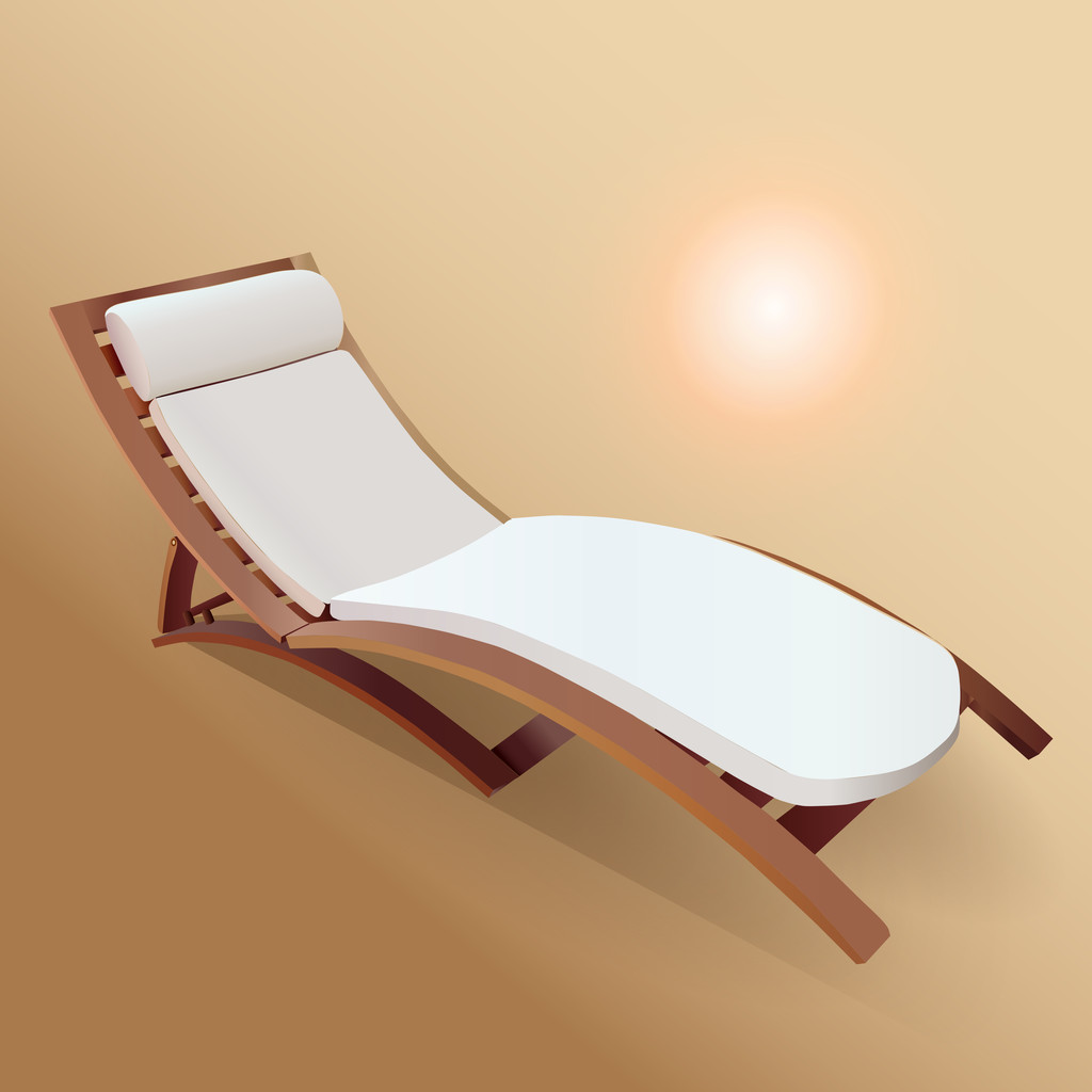 Illustration vectorielle vectorielle de chaise longue de plage
  - Vecteur, image