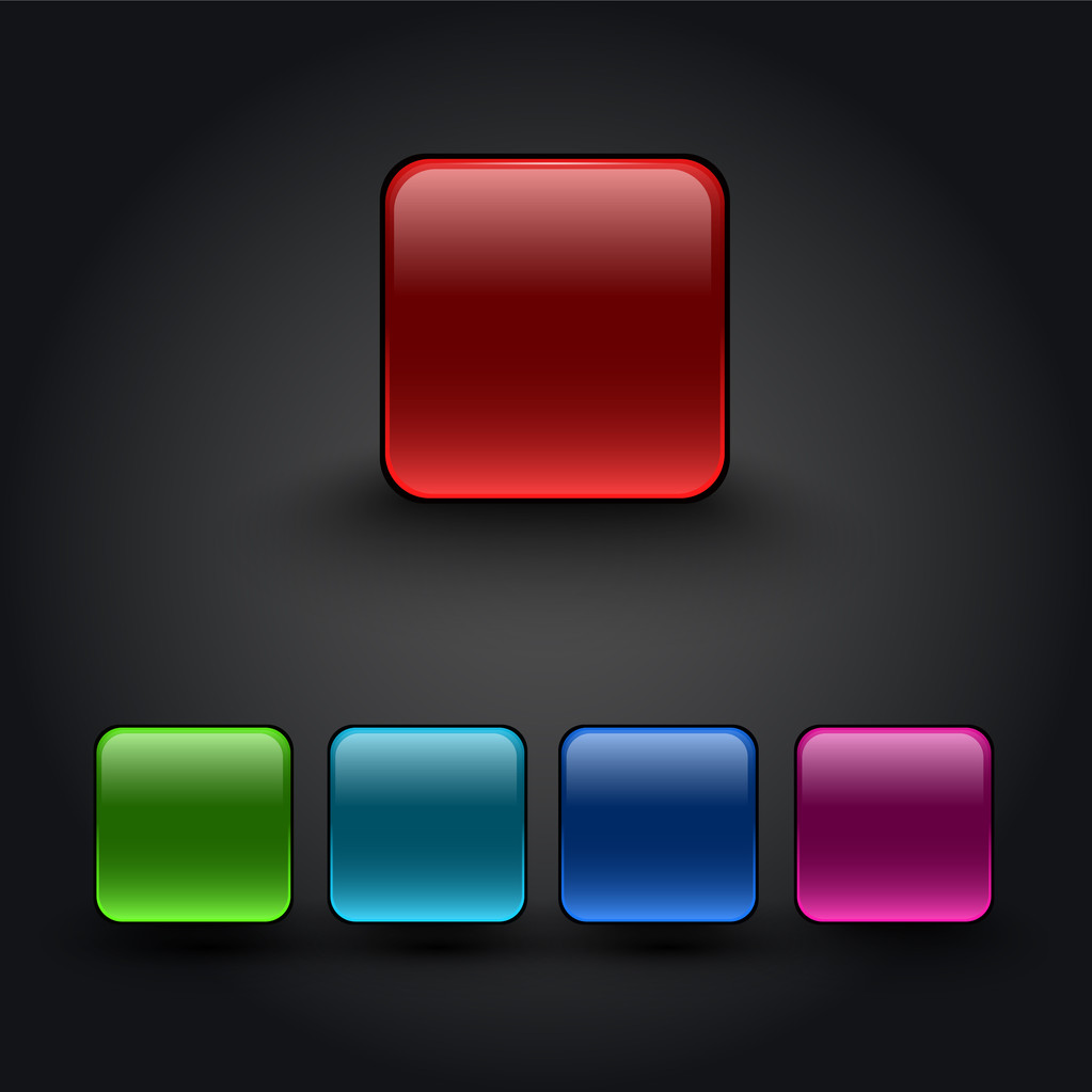 διανυσματικά τετραγωνικά κουμπιά χρώμα - Διάνυσμα, εικόνα
