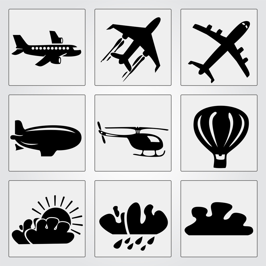 Cestovní ikony nastaveny. Vektorová ilustrace - Vektor, obrázek
