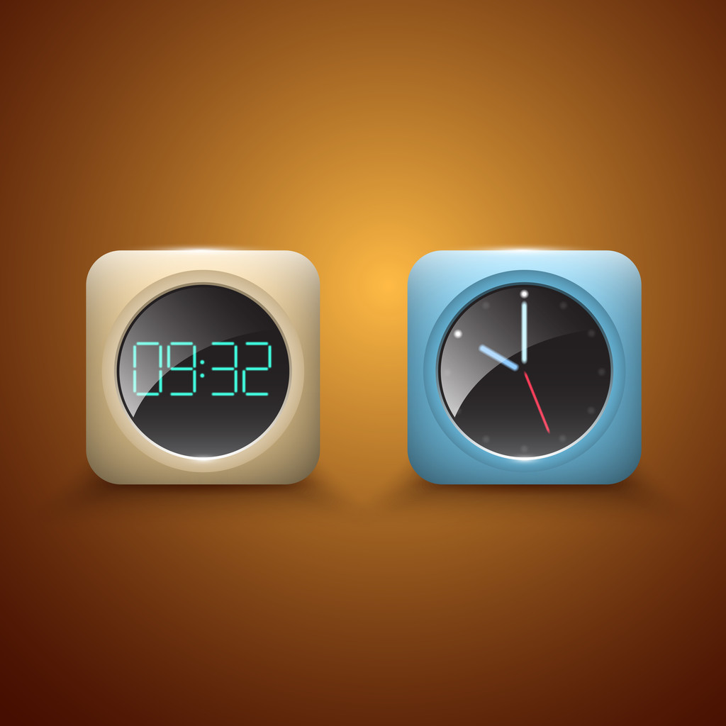Diferentes ícones de vetor de relógios
 - Vetor, Imagem