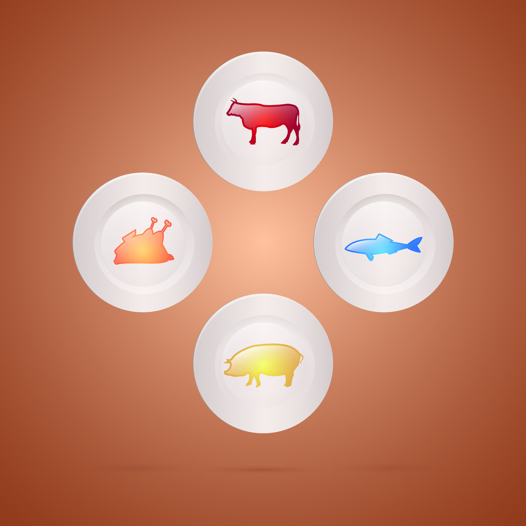 Concepto de comida de carne. Ilustración vectorial
 - Vector, Imagen
