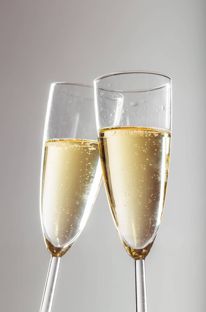 Año nuevo víspera celebración fondo con champán - Foto, Imagen