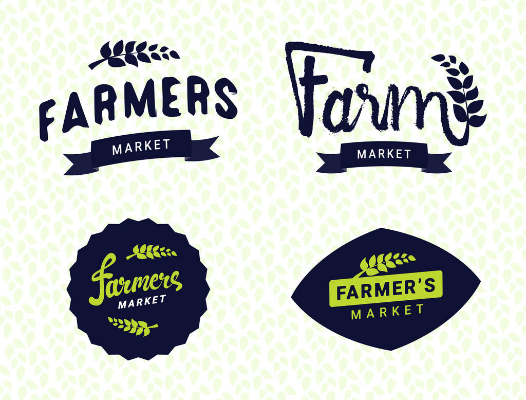 Farmers market logos plantillas vector objetos conjunto
. - Vector, imagen