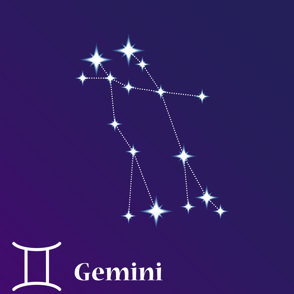 Vectorillustratie van Gemini zodiakaal sterrenbeeld, horoscoop symbool, teken van de dierenriem - Vector, afbeelding