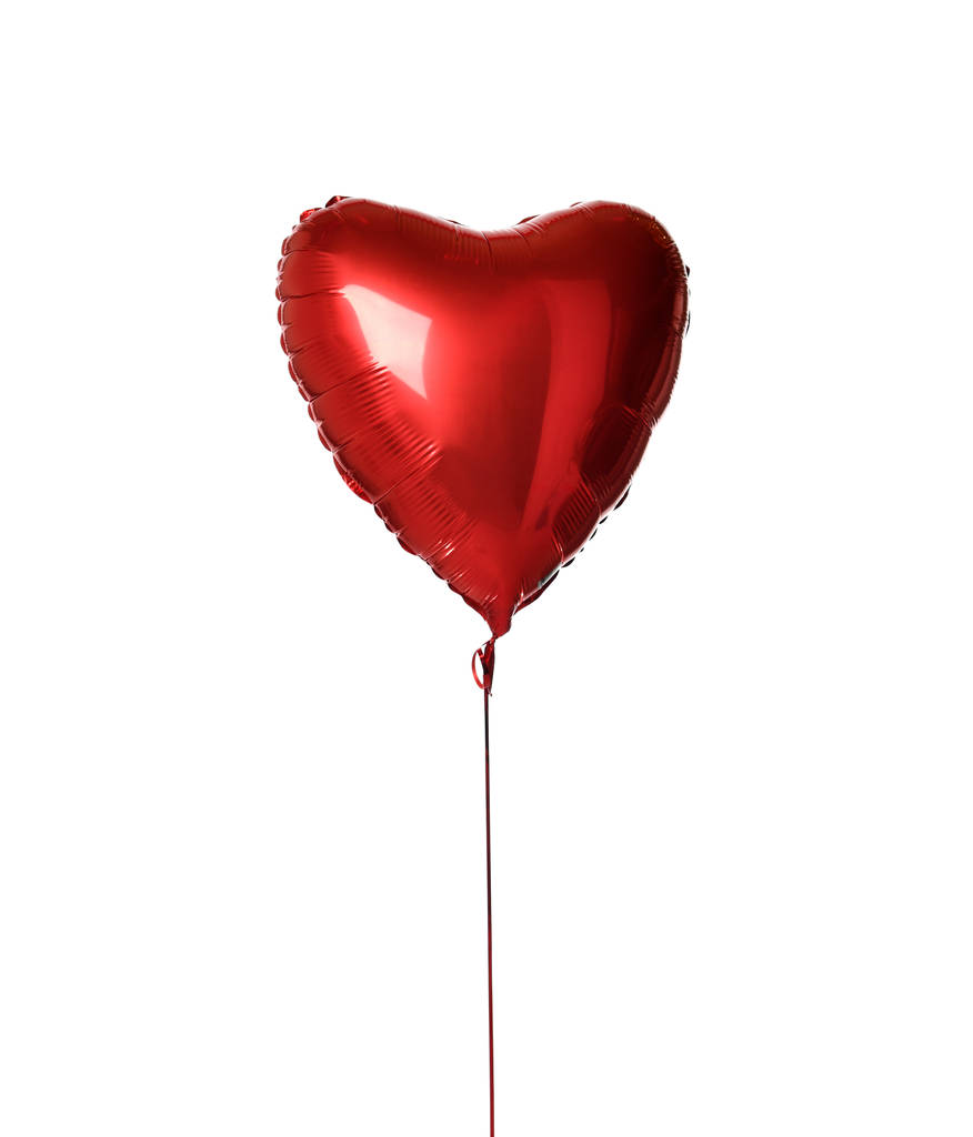 Grand objet ballon simple coeur rouge pour anniversaire isolé
 - Photo, image