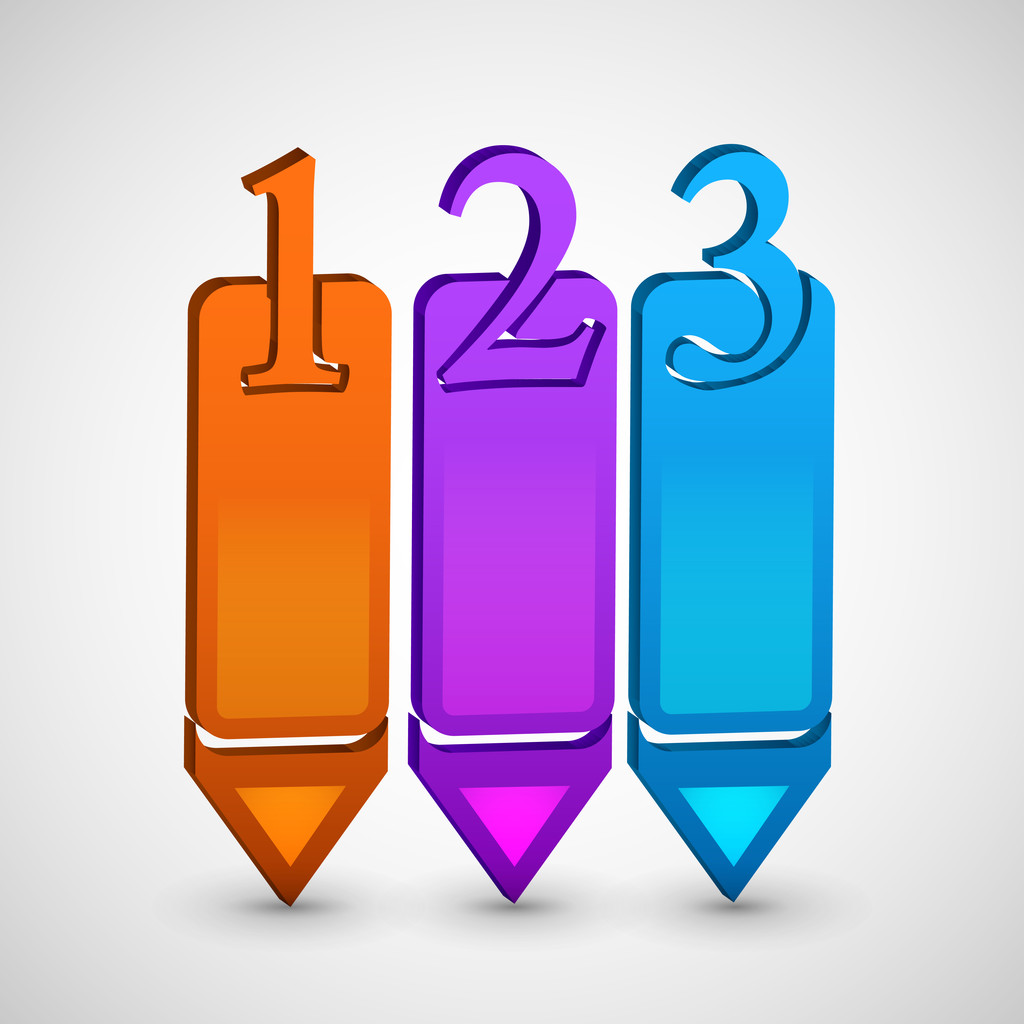Banners with numbers. Vector - Vector, Image