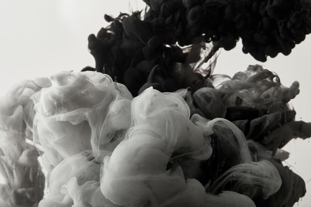zwart-wit patroon met het mengen van verf splash - Foto, afbeelding
