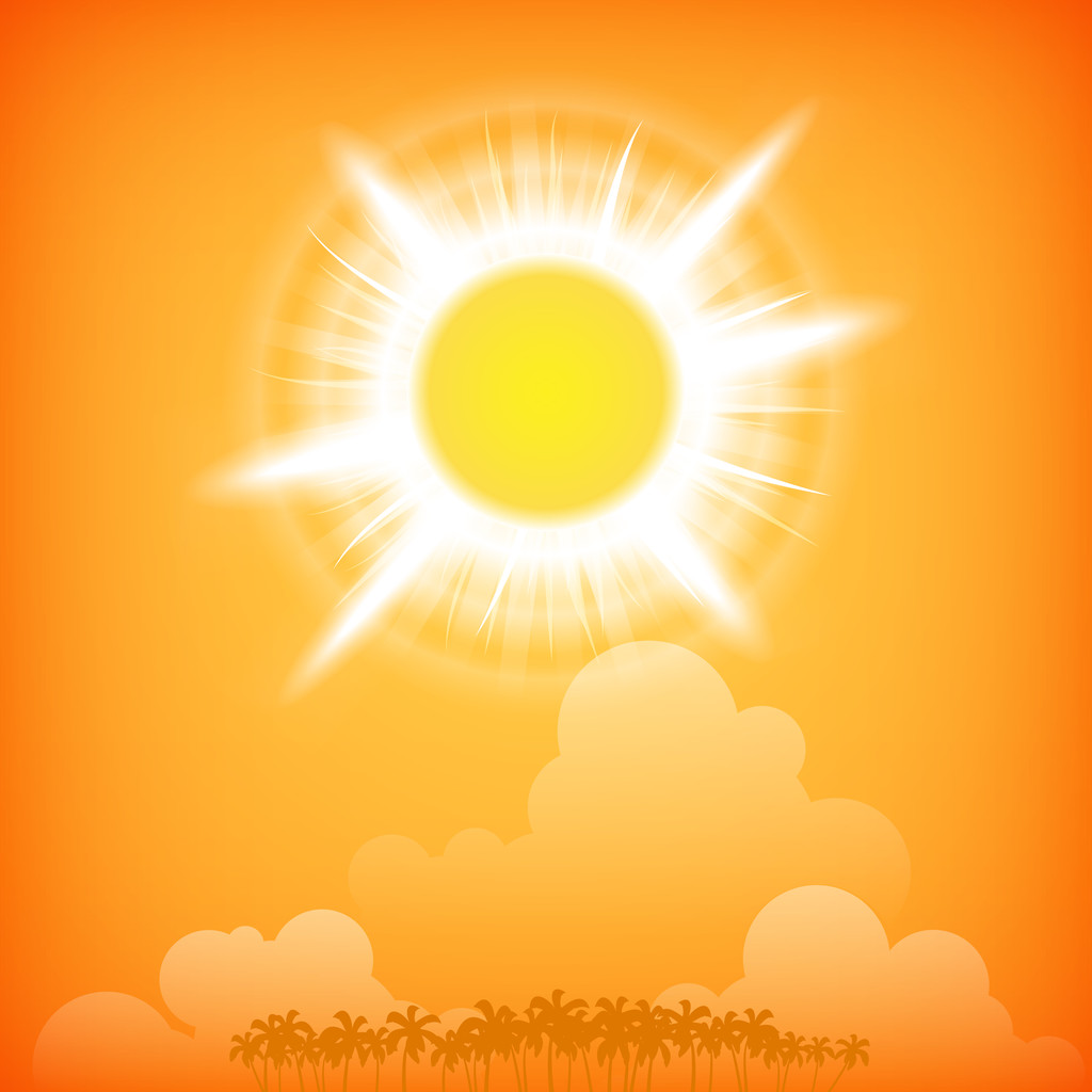 Île au coucher du soleil. Illustration vectorielle
 - Vecteur, image