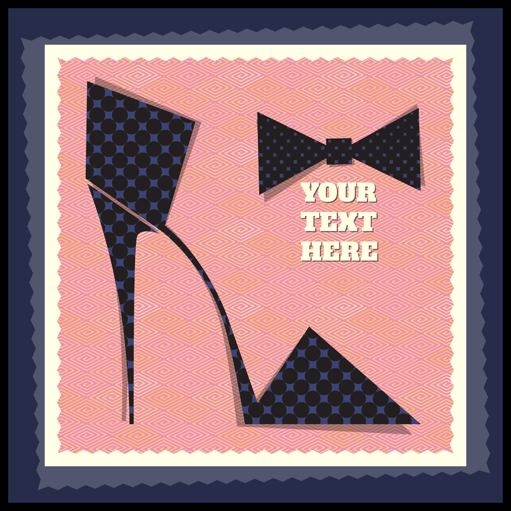 Postcard from the retro-style shoe. Vector illustration - Vector, Image