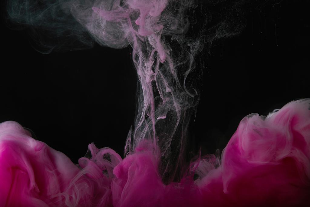 absztrakt fekete háttér tapéta festék Splash rózsaszín  - Fotó, kép