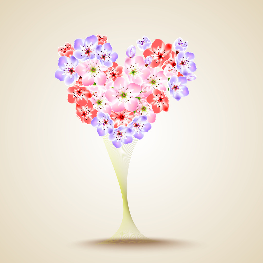 Forme de coeur floral. Illustration vectorielle
 - Vecteur, image