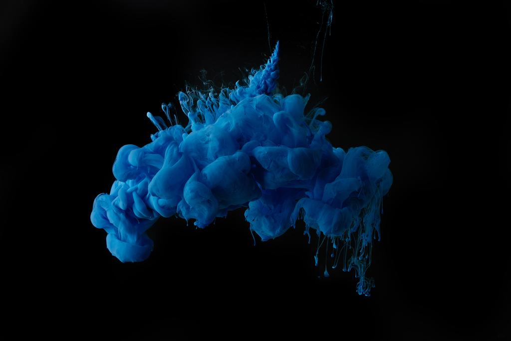 Hintergrund mit abstrakten blauen Farbtupfern - Foto, Bild
