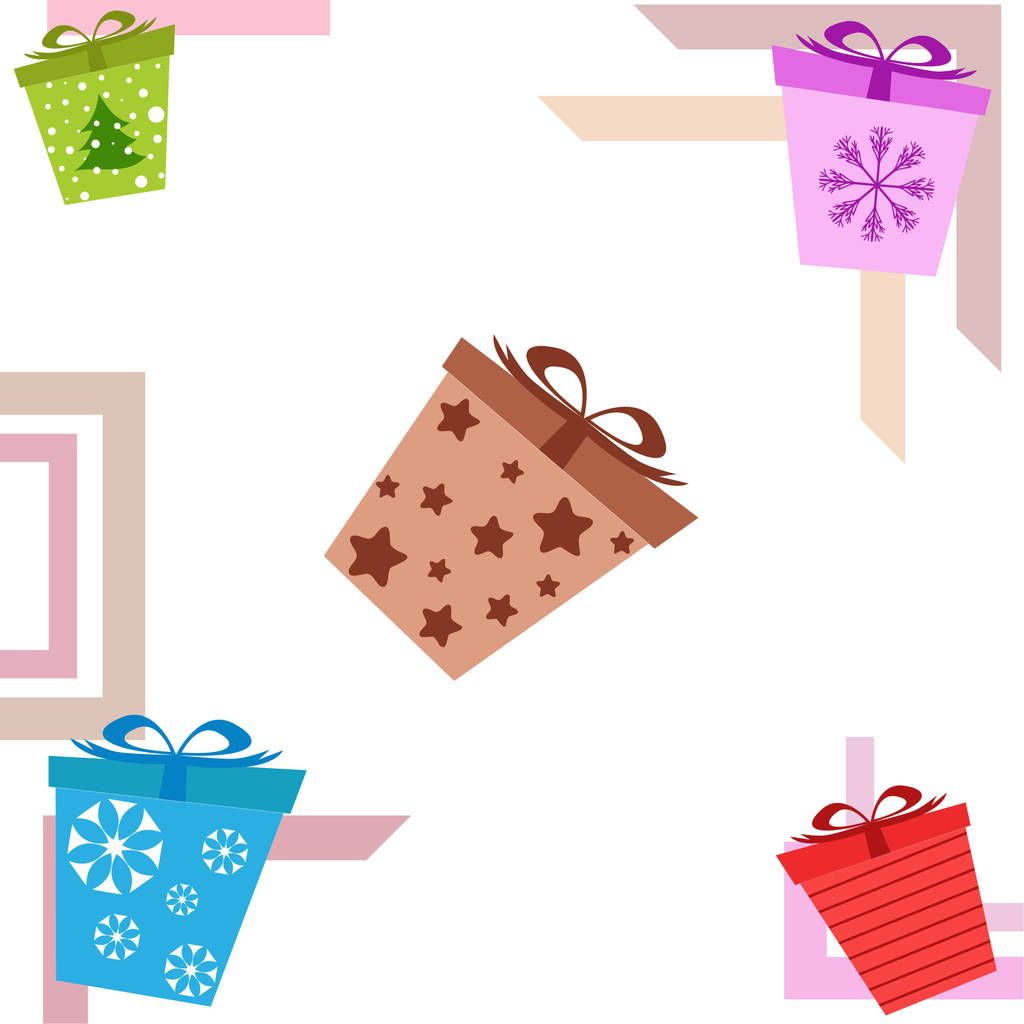 Joyeux Noël carte avec des cadeaux, illustration vectorielle
  - Vecteur, image