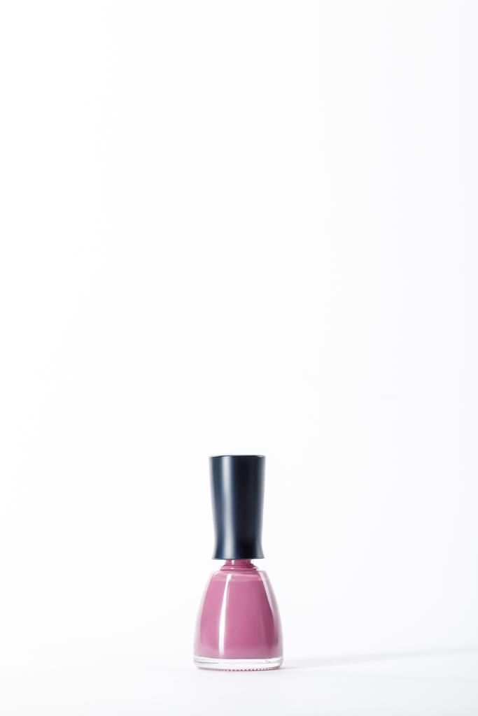 bottle of shiny pink nail polish on white - Photo, Image