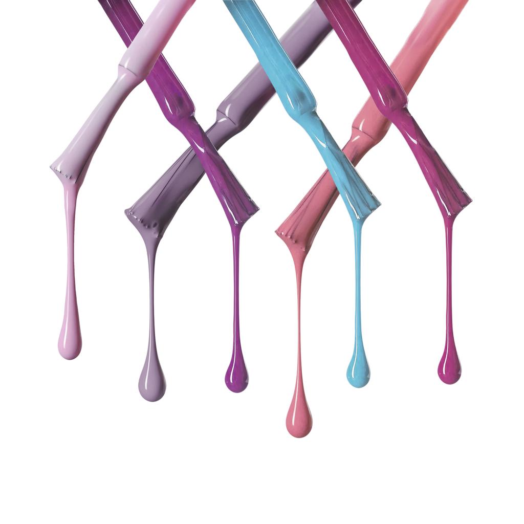 pastel oje beyaz izole damlayan gövdeli lineer fırçalar - Fotoğraf, Görsel