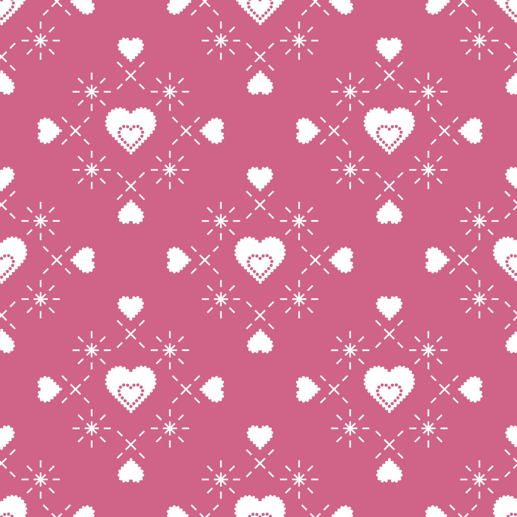 Cute seamless pattern with hearts. Happy Valentine's Day. Romantic background. Design for party card, paper, wrapping, fabric. - Vector, Image