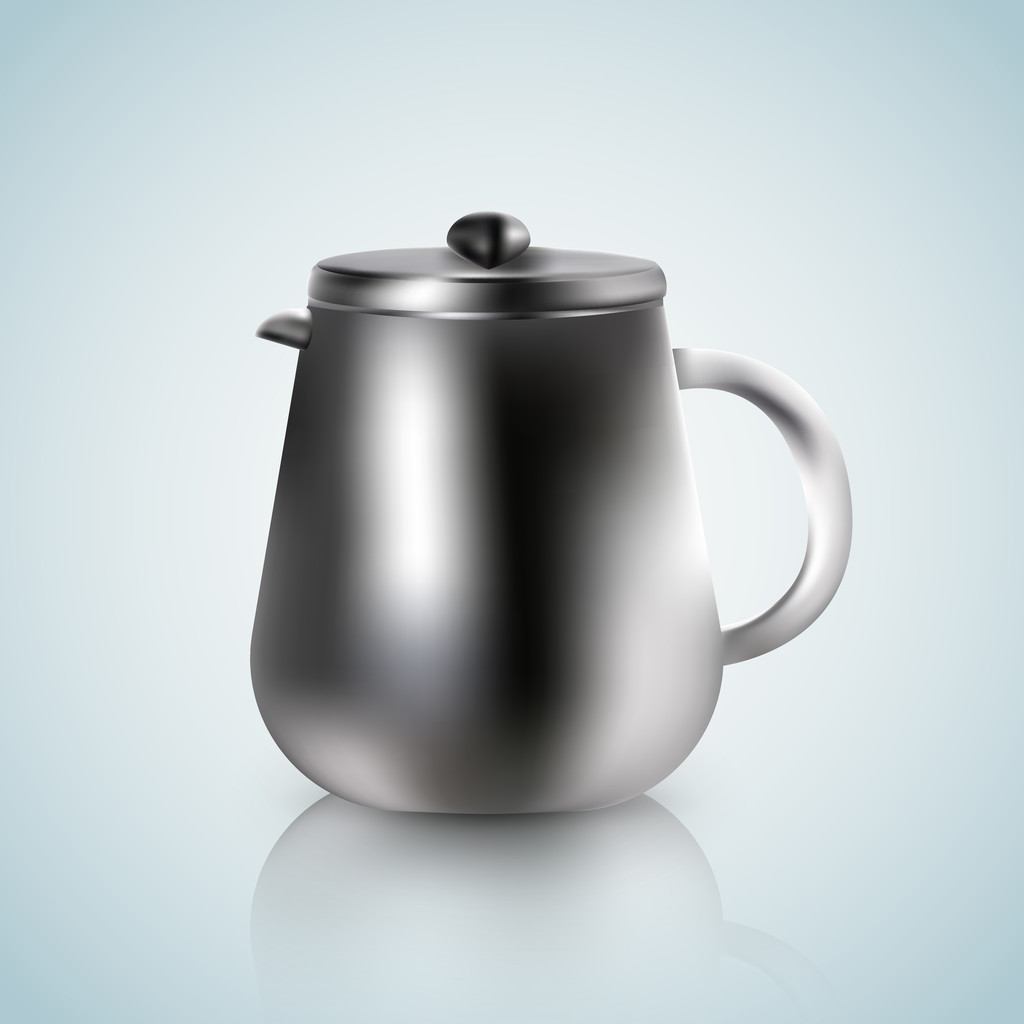 kettle on a white blue background - Vector, Image