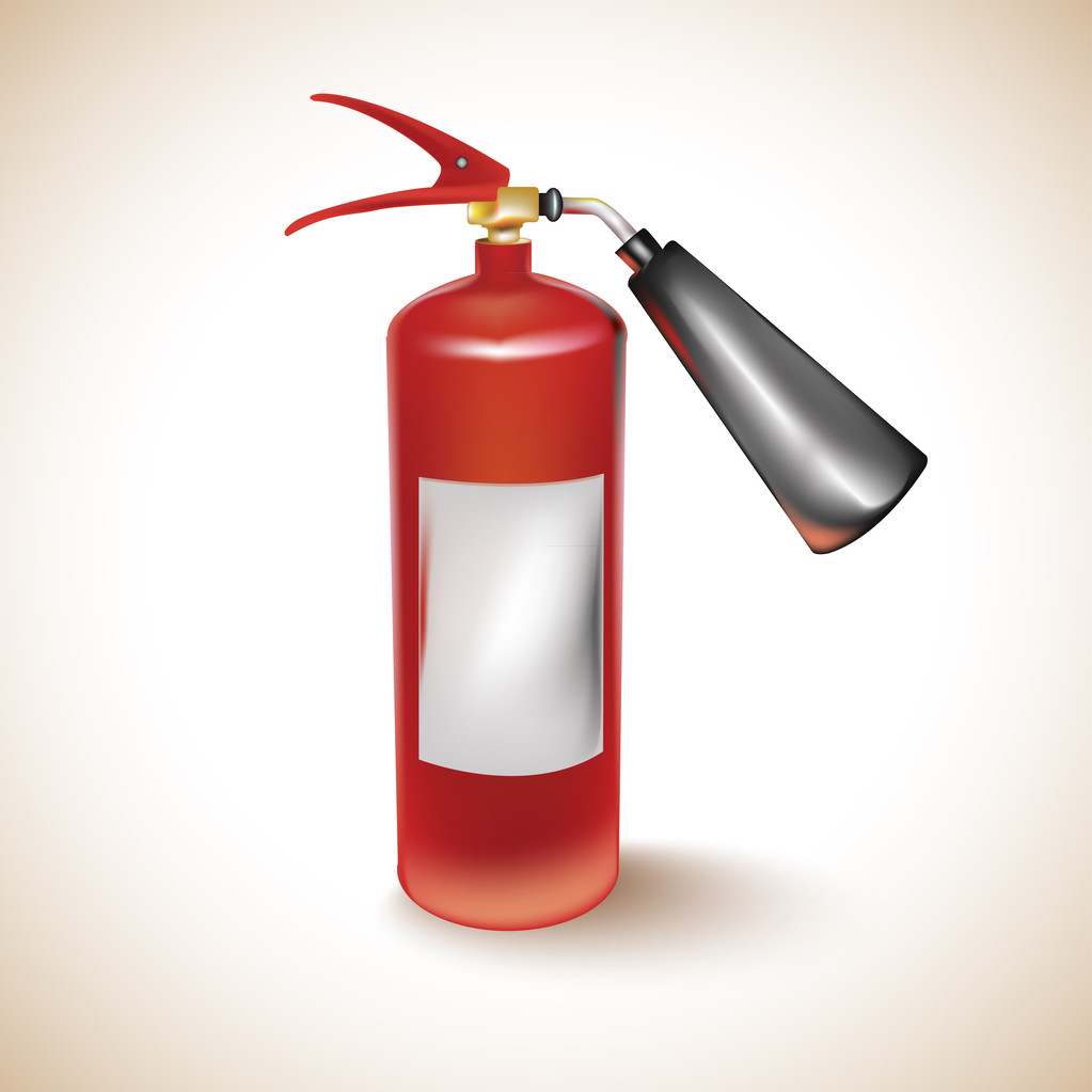 Extintor de fogo vermelho, ilustração vetorial
  - Vetor, Imagem