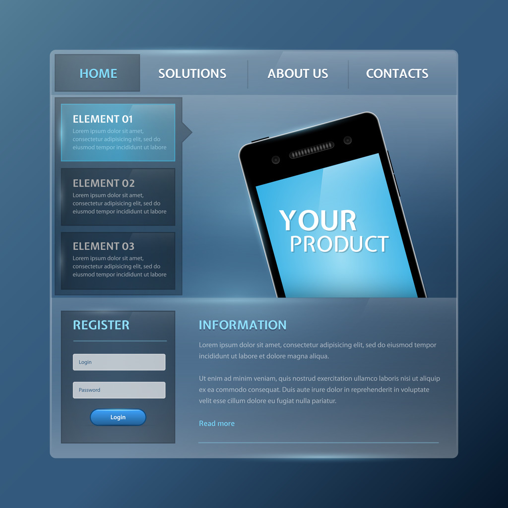 ウェブサイトのデザインのベクトルの要素 - ベクター画像