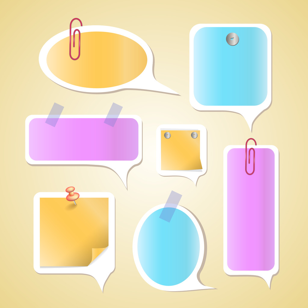 Χάρτινα μπαλόνια κειμένου, διανυσματικά εικονογράφηση  - Διάνυσμα, εικόνα