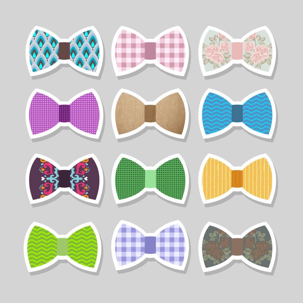 Cute set with bows. Vector illustration - Vector, Image