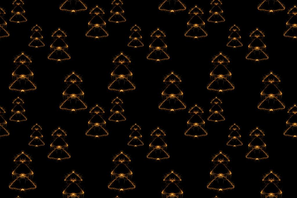 full frame of fir tree light sings on black backdrop - Photo, Image