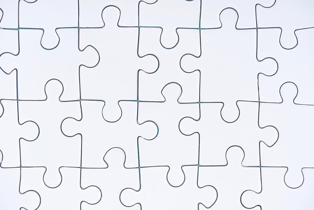 full frame of white puzzle pieces background - Photo, Image