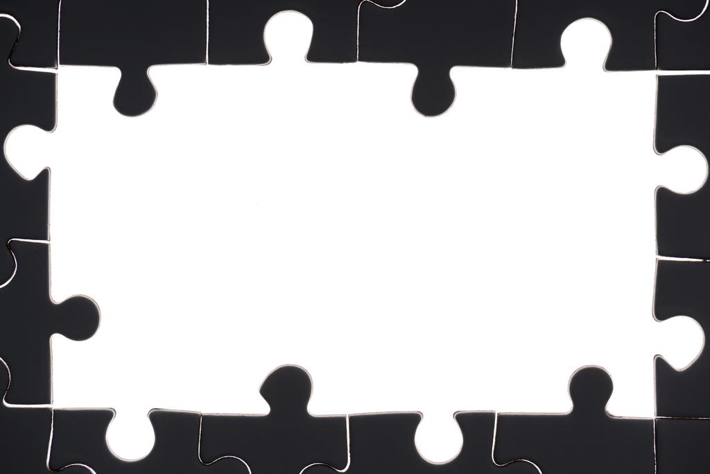 celoobvodové černé a bílé puzzle pozadí - Fotografie, Obrázek
