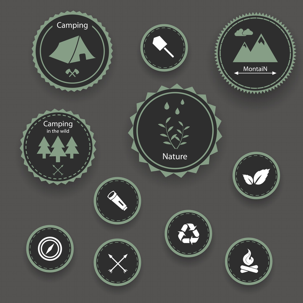Conjunto de iconos de camping
. - Vector, imagen