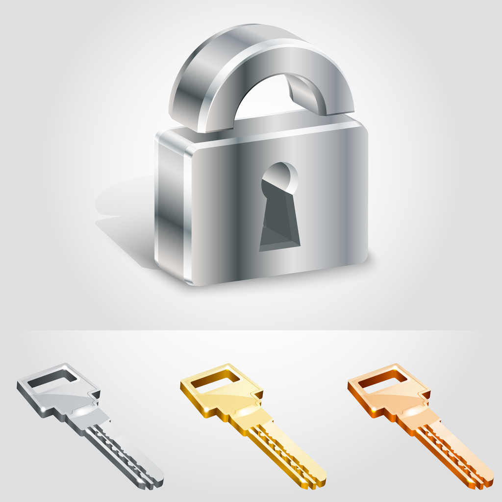 Vector illustration of keys and locks - Vector, Image